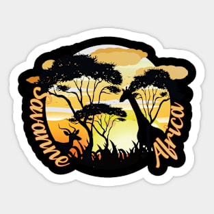 Giraffe in der Savanne von Afrika Sticker